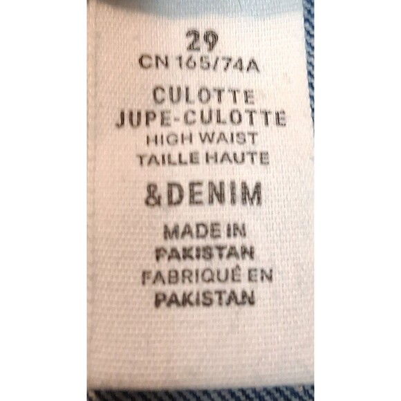 &DENIM Baggy High Waist Culotte Jeans Frayed Hem Size 29 Grunge Punk Skater - Picture 2 of 14